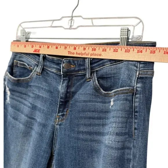 Judy Blue 9/29 The Boyfriend $79 Distressed Slim Fit Jeans Stretch Cotton Denim - Picture 3 of 6